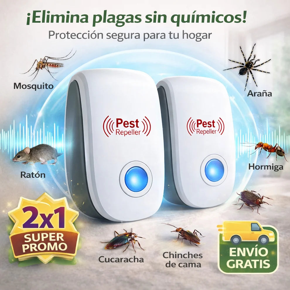 (2x1) Repelente Ultrasónico para plagas