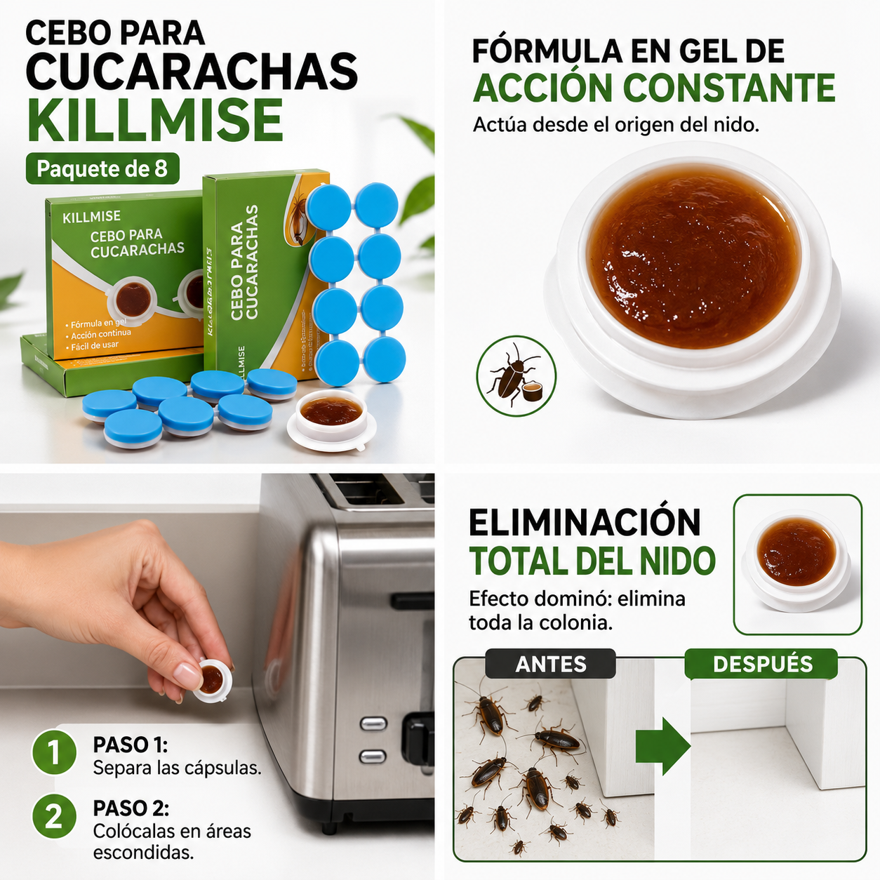 Elimina las Cucarachas Desde el Nido y Protege tu Hogar hasta 90 Días