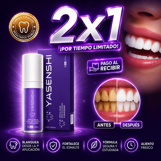 (2x1) Blanqueador Dental YASENSHI | Sonrisa de Revista en 3 minutos